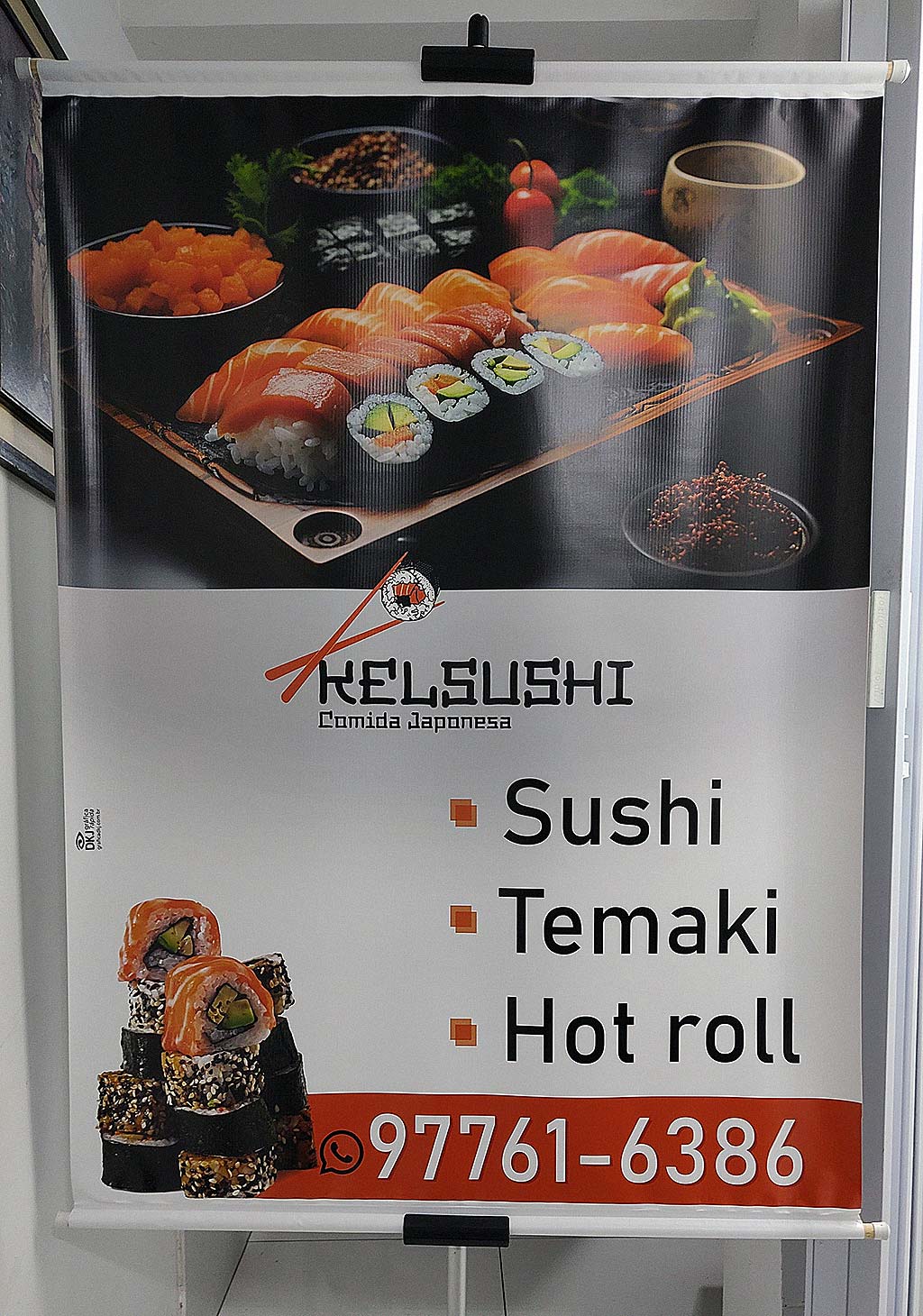 Kel Sushi – banner em lona