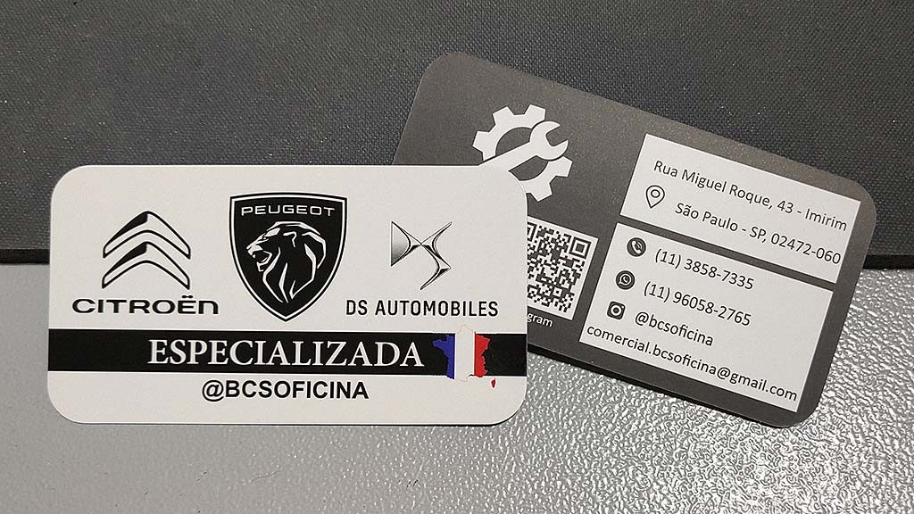 Cartão de visita para BCS oficina especializada